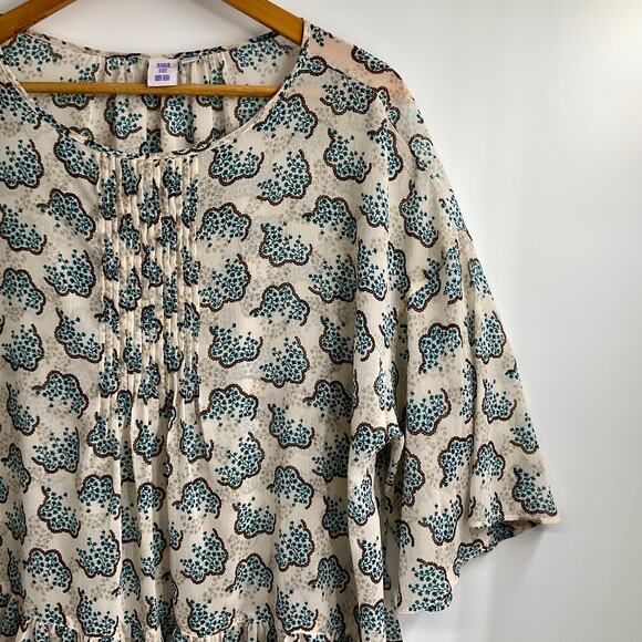 Anna Sui x Uniqlo Women's Ruffle Floral Oversized Blouse Medium Boho Peasant - Picture 7 of 11